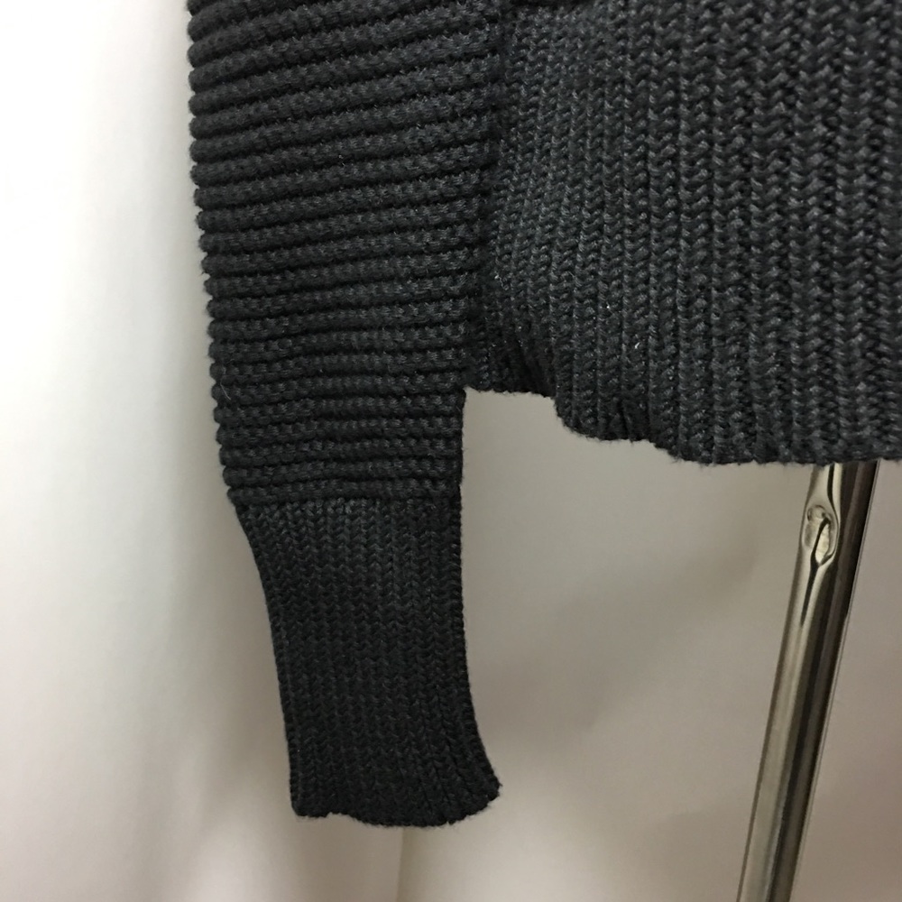 Talbots Black Label Chunky Knit Black Sweater Sz Large - Picture 7 of 7